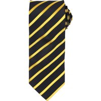 Premier Men's Sports Stripe Pattern Formal Work Tie in True Black