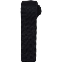 Premier Men's Slim Textured Knit Effect Tie in Black