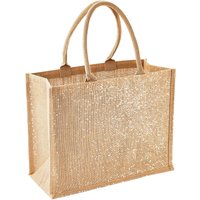 Shimmer Jute Shopper Tote Bag Natural