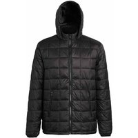 Box Quilt Hooded Zip Up Jacket