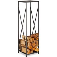 Gr8 Garden Black Metal Firewood Rack Log Wood Storage Holder