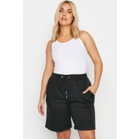 Yours Women's Jogger Shorts in Black | Size: 30-32