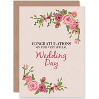 Artery8 Special Day Floral Greetings Card in Pink
