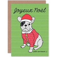 Debenhams Get 15% Off Wee Blue Coo Joyeux Noel Santa Hat French Bulldog Card