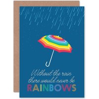 Artery8 Never Be Rainbows Greetings Card in Blue