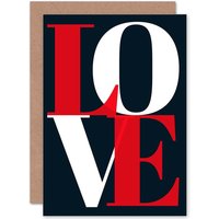 Artery8 Big Love Letters Greetings Card in Red