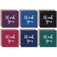 Artery8 Thank You Cards Dark Pretty Stars Multicoloured Greeting Cards With Envelopes Pack of 6