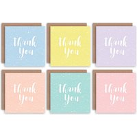 Artery8 Thank You Cards Pastel Pale Stars Multicoloured Greeting Cards With Envelopes Pack of 6