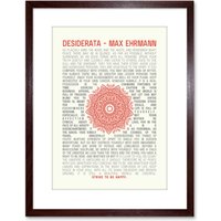 Artery8 Wall Art Print Quote Desiderata Mandala Ehrmann Typography Artwork Framed 9X7 Inch in Brown | Size: W7" x H9"