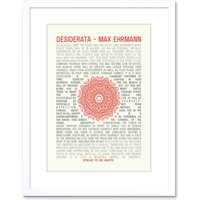 Artery8 Wall Art Print Quote Desiderata Mandala Ehrmann Typography Artwork Framed 9X7 Inch in White | Size: W7" x H9"