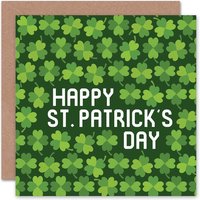 Wee Blue Coo St Patricks Day Clover Pattern Card