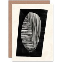 Artery8 Minimalist Abstract Painting Black White Greetings Card