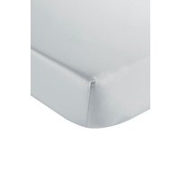 CHRISTY 400TC Luxury Cotton Sateen Plain Dye Bedding Fitted Sheets in Light Grey | Size: Single Fitted