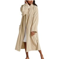 CHRISTY Women's 'Supreme Velour' 100% Sheared Cotton Bath Robe in Light Brown | Size: Large