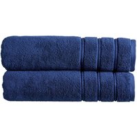 CHRISTY 'Antalya' 100% Turkish Cotton 2 Piece Luxury Bath Sheet Set in Dark Blue