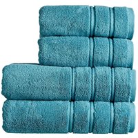 CHRISTY 'Antalya' 100% Turkish Cotton 4 Piece Luxury Bath Towel Set in Blue