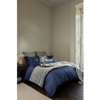 CHRISTY 400TC Luxury Cotton Sateen Plain Dye Duvet Cover Sets in Navy | Size: King