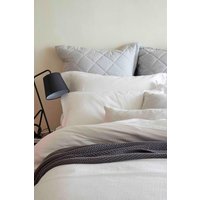 CHRISTY Double Layered Relaxed Retreat Luxury Cotton Duvet Cover Sets in White | Size: Super King