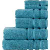 CHRISTY 'Antalya' 100% Turkish Cotton 6 Piece Luxury Bath Towel Set in Blue