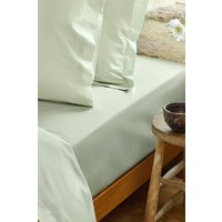 CHRISTY Pure Cotton Percale Fitted Sheets in Green | Size: Single Fitted