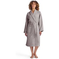 CHRISTY Women's 'Waffle' 100% Turkish Cotton Kimono Style Bathrobe in Grey | Size: S/M