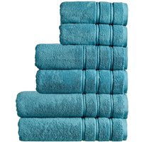 CHRISTY 'Antalya' 100% Turkish Cotton 6 Piece Luxury Family Towel Set in Blue