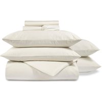 CHRISTY 400TC Luxury Cotton Sateen Plain Dye Bedding Gift Set Bundle in Ivory | Size: Super King