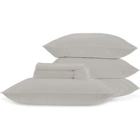 CHRISTY 400TC Luxury Cotton Sateen Plain Dye Full Sheet Bundle in Light Grey | Size: King