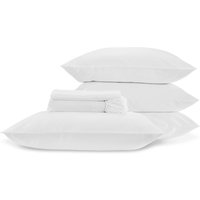 CHRISTY 400TC Luxury Cotton Sateen Plain Dye Full Sheet Bundle in White | Size: Single