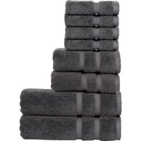 CHRISTY 'Signum' Heavyweight 100% Combed Cotton 8 Piece Towel Bundle in Dark Grey