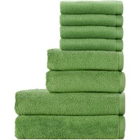CHRISTY 'Cirrus' Lightweight Fluffy Softloft Cotton 8 Piece Towel Bale in Green