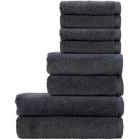 CHRISTY 'Cirrus' Lightweight Fluffy Softloft Cotton 8 Piece Towel Bale in Charcoal