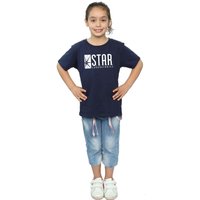 DC Comics Girl's The Flash Star Labs Cotton T-Shirt in Navy | Size: 9 Years