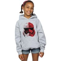 Star Wars Girl's The Last Jedi Stormtrooper Red Cubist Helmet Hoodie in Grey | Size: 12-13 Years