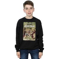 Disney Boy's The Jungle Book Retro Poster Sweatshirt in Black | Size: 7-8 Years