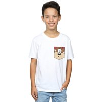 Tasmanian Devil Face Faux Pocket T Shirt