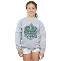 Harry Potter Girl's Slytherin Cotton Sweatshirt in Grey | Size: 9 Years