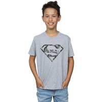 DC Comics Boy's Superman Marble Logo T-Shirt in Grey | Size: 7-8 Years