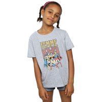 DC Comics Girl's Femme Power Cotton T-Shirt in Grey | Size: 7-8 Years