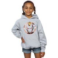 Marvel Girl's Iron Man Montage Symbol Hoodie in Grey | Size: 5-6 Years