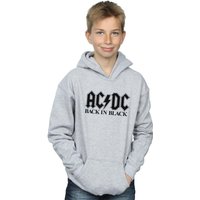 AC/DC Boy's Back in Black Logo Hoodie in Grey | Size: 12-13 Years