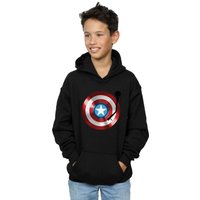 Marvel Boy's Captain America Turntable Hoodie in Black | Size: 12-13 Years