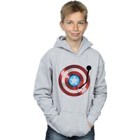 Marvel Boy's Captain America Turntable Hoodie in Grey | Size: 5-6 Years