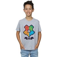 Harry Potter Boy's Hogwarts Crest T-Shirt in Grey | Size: 5-6 Years