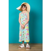 & Summer Lightweight Linen Blend Button Dress
