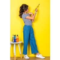 & Wide Leg Denim Style Trousers