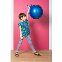 Lily & Me Girl's Stripe Super Soft Durable Classic Leggings in Blue | Size: 3-4 Years