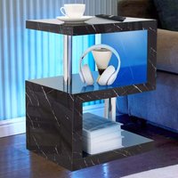Comfy Living Ltd Abstract High Gloss LED Side Table in Black