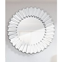 Comfy Living Ltd Modern 3D Sunburst Round Mirror 60cm in Silver