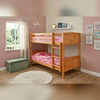 Comfy Living Ltd Kids Wooden Bunk Bed In Various Colours & Sizes in Light Brown | Size: Single